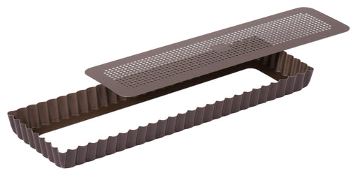 Picture of Gobel Steel perforated oblong fluted tart mold | 225412