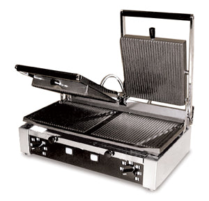 <img src="https://cdn.shopify.com/s/files/1/0084/6109/0875/products/SG501_4.jpg?v=1572108673" alt="Omcan SG501   Double Sandwich Grill, 10" x 19" Grill Surface, 13 Amps">